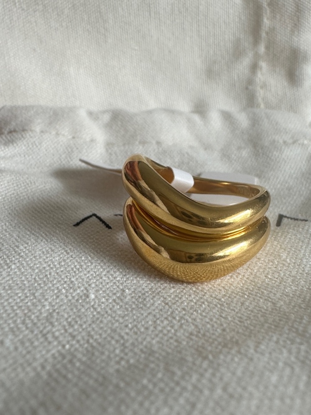 Gold Double Dome Wrap Ring for Women - Atolea - Picture 4 of 4